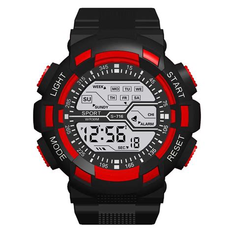 Jam Tangan Elektronik Pria Arloji Digital Led Tanggal Olahraga Multi