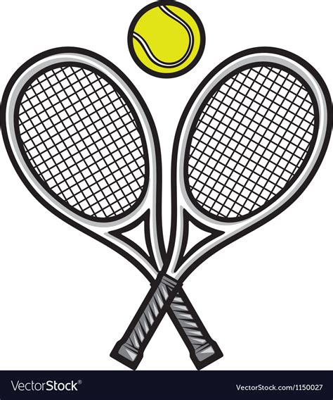 Tennis Rackets And Ball Royalty Free Vector Image