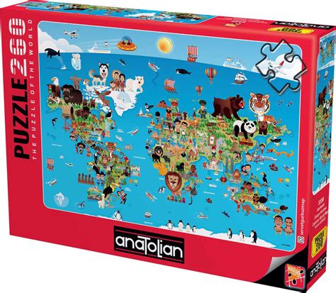 Puzzle Carte Du Monde De Dessin Anim Pieces Puzzlemania Fr