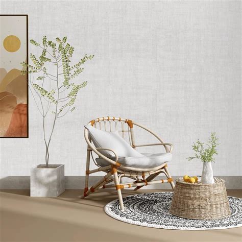 Fuku Mon 24 X 394 Peel And Stick White Beige Wallpaper Grassweave Thick Removable Modern Cream