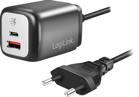 LOGILINK PA0314 USB Ladegerät 30 W USB C USB A GaN 1 5 m Kabel at