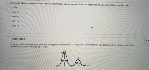 Solved Una Roca Se Deja Caer Verticalmente Desde Un Chegg