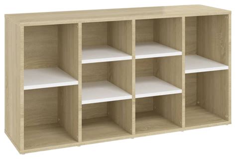 Vidaxl Shoe Bench Shoe Cubby Rack Organizer White And Sonoma Oak