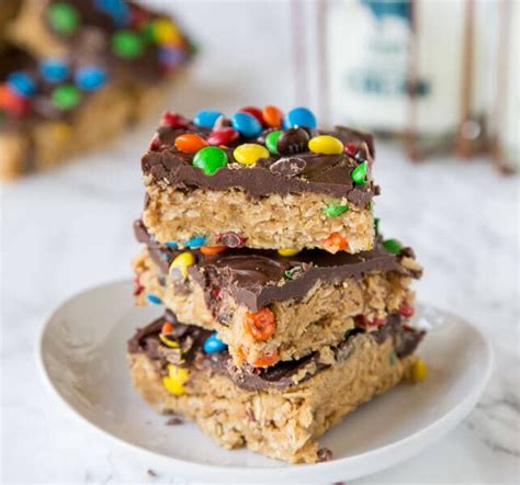 Monster Cookie Bars {No Bake} - Dinners, Dishes, and Desserts