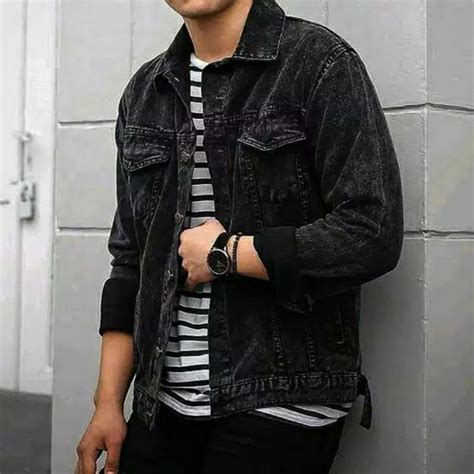 Jual Jaket Jeans Pria Sanwash Jaket Sanwash Pria Bisa Cod Shopee