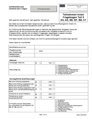 Ausfüllbar Online ib sh Teilnehmer innen Fragebogen Teil 2 A3 A5 B6