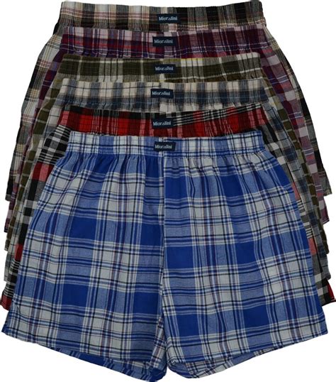 Mioralini Men S Woven Cotton Boxer Set Pairs Without Fly Set