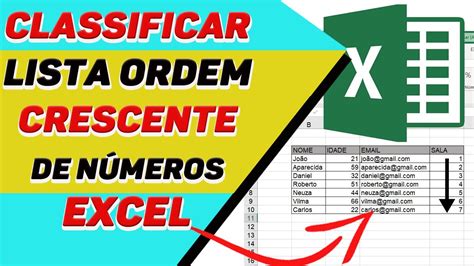 Classificar lista em ordem crescente no EXCEL pela coluna de números