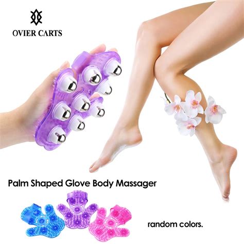 Pc Palm Shaped Massage Glove Metal Roller Ball Muscle Pain Relief Body