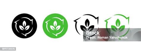 Biodegradable Icons Ecological Succession Recyclable And Degradable Package Stamp Vector Icons