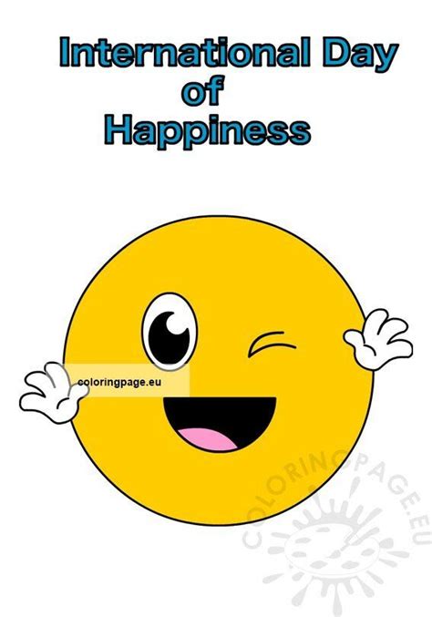 International Day of Happiness image | Coloring Page