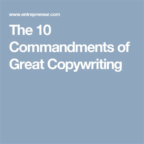 The 10 Commandments Of Great Copywriting Entrepreneur Emotional