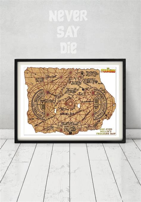 Framed The Goonies Replica Treasure Map Movie Prop 80s Gift Truffle ...