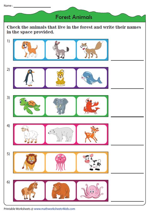 Animal Habitats Worksheets | Animal habitats, Habitats, Animals ...