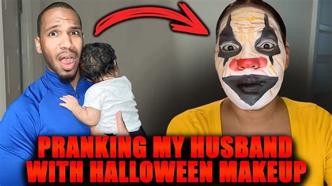 Wearing Halloween Makeup ALL DAY Prank on Husband! EMBARRASSING - YouTube