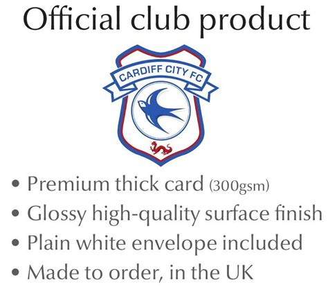 Personalised Cardiff City Birthday Card Any Name Number Official