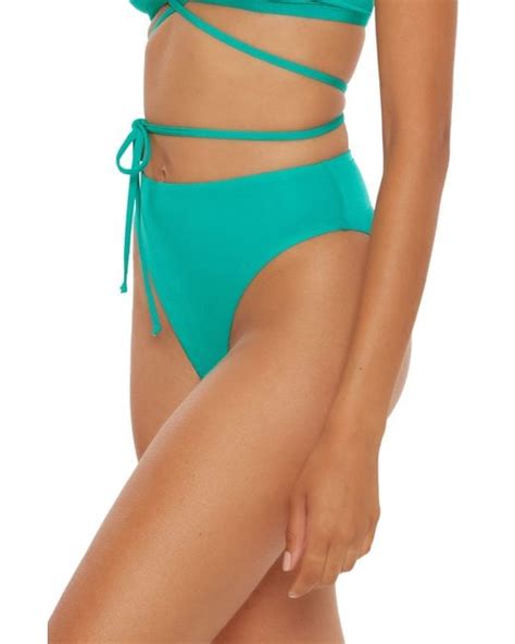 Becca Socialite High Waist Bikini Botoms In Blue Lyst