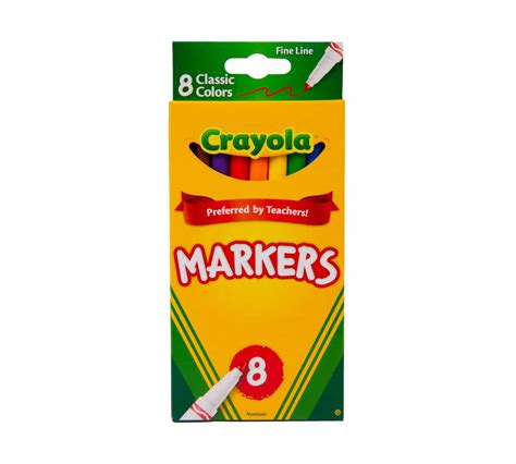 Fine Line Markers Classic Colors 8 Count Crayola