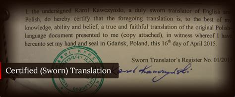 Polish Sworn Translation Translege Artis