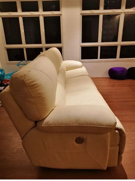 Customised Seater Motorised Recliner White Sofa Rare Furniture