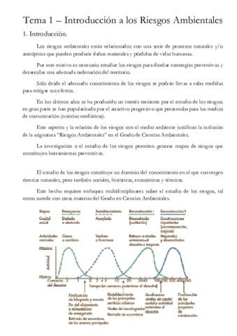 Tema 1 Introduccion A Los Riesgos Ambientales Pdf