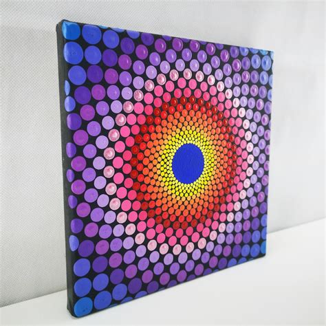 Big Blue Dot One-Of-A-Kind Acrylic Dot-Painting 20cm x 20cm (Sold ...