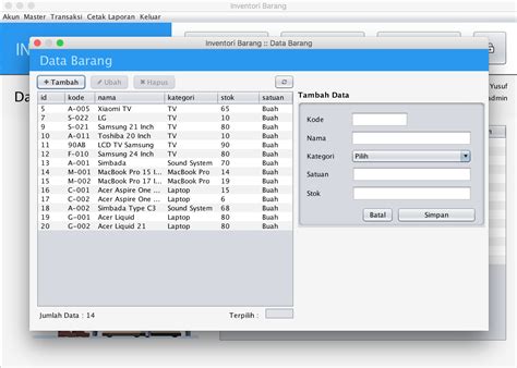 Aplikasi Inventori Barang Dengan Java Muhamad Yusuf