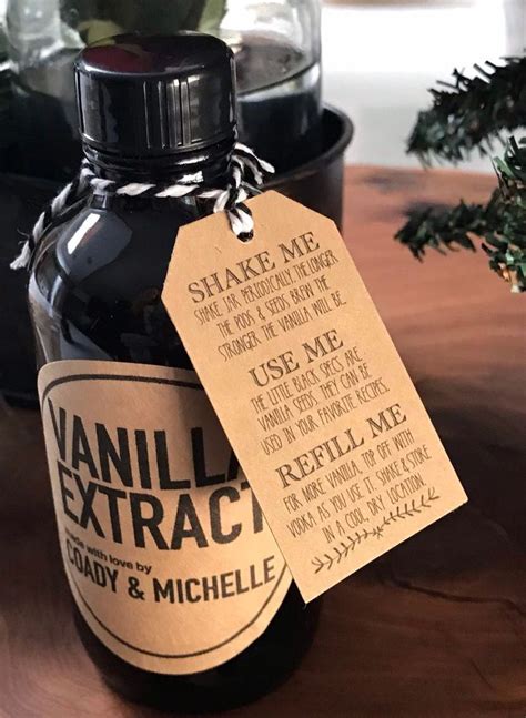 Homemade Vanilla Extract Instructions Label Vodka Template Shake