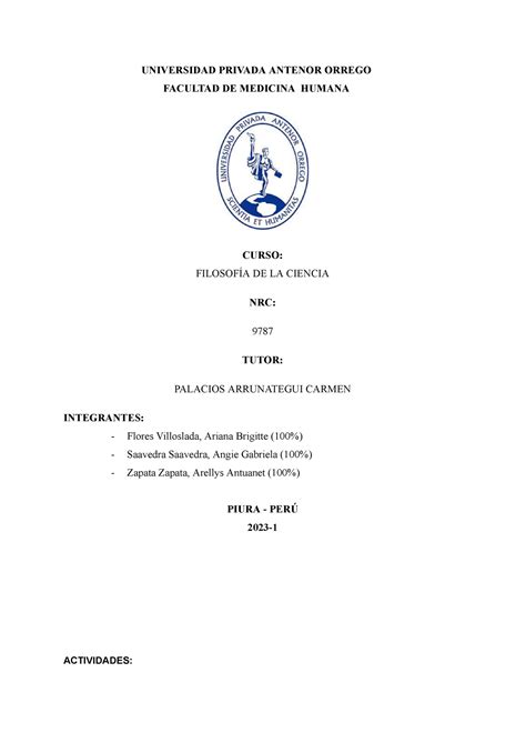Filosof A Semana Universidad Privada Antenor Orrego Facultad De
