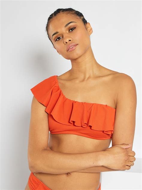 Bandeau One Shoulder Orange Kiabi