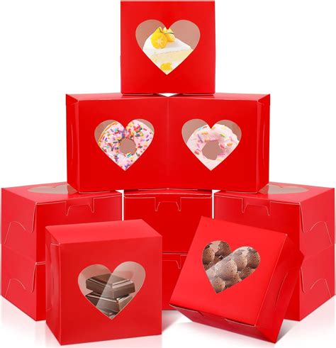 Amazon Fulmoon Pcs X X Inches Bakery Boxes With Heart