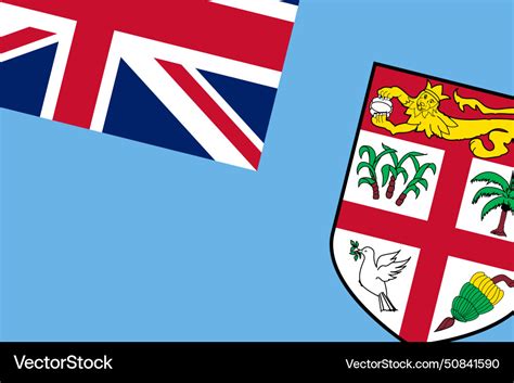 Rectagular Flag Cutout Of Fiji Royalty Free Vector Image