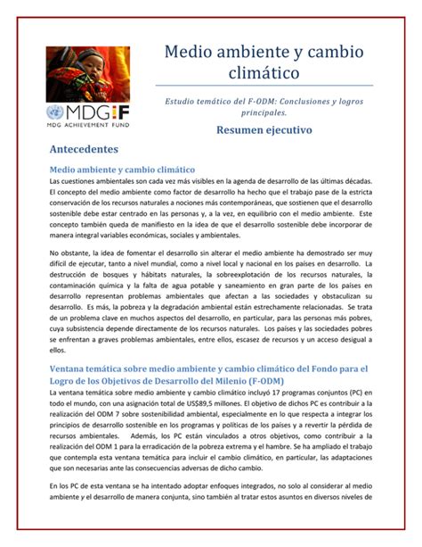 Medio Ambiente Y Cambio Clima Tico