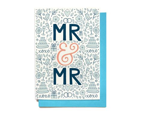 Gay Wedding Card Mr And Mr Wedding Congratulations Wedding Shower Card