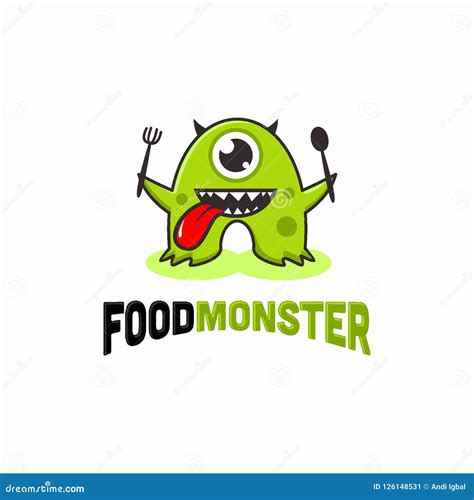 Food Monster or Cartoon Logo Design Concept Stock Vector - Illustration ...