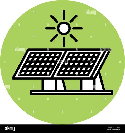 Solar Panel Icon Design Save Energy Power Eco Sustainable And