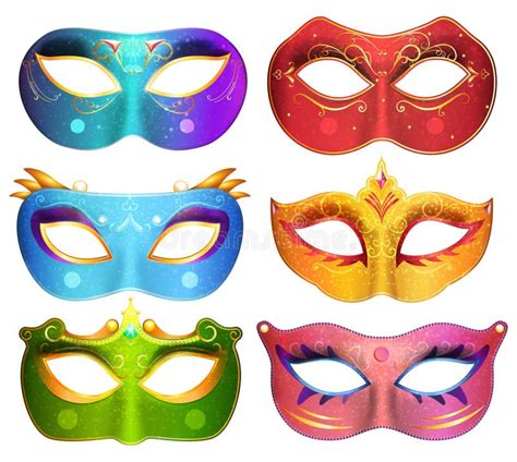 Masks For A Masquerade Vector Illustration Stock Vector Illustration