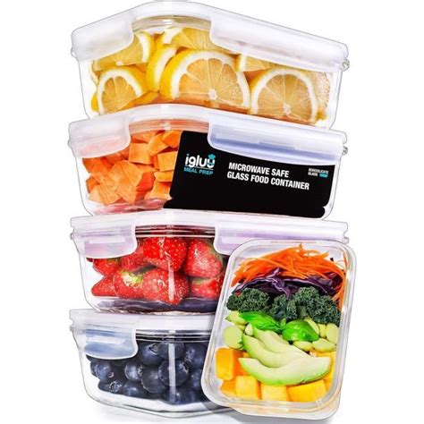 Igluu Meal Prep Lot De Bo Tes Alimentaires En Verre Pour