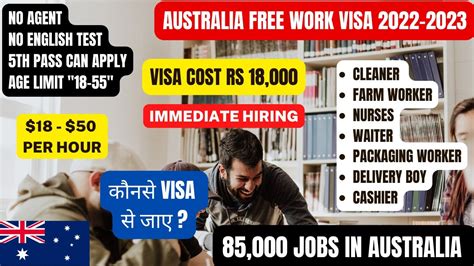 Australia Free Work Visa 2022 2023 Without Agent No English Test