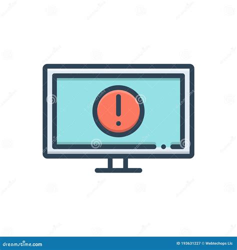 Color Illustration Icon For Bluescreen Error And Monitor Stock