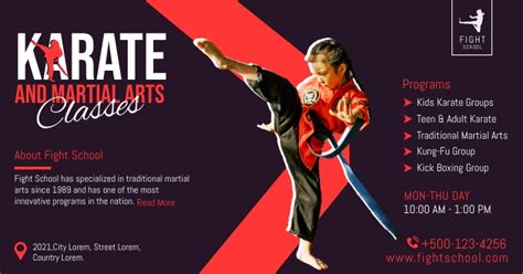 Karate Classes Promotion Facebook Post Template Postermywall