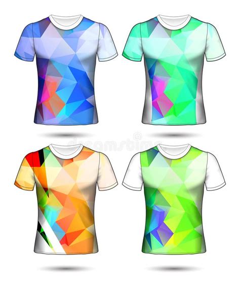 T Shirt Templates Abstract Geometric Collection Of Different Colors