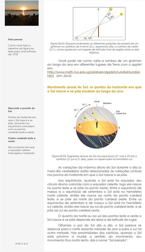 Introdução Aula 3 Movimento Anual do Sol e Estações do Ano PDF