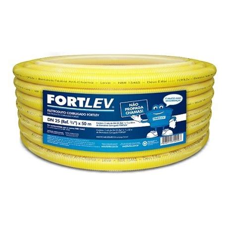 CORRUGADO AMARELO 25MM X 50 METROS FORTLEV