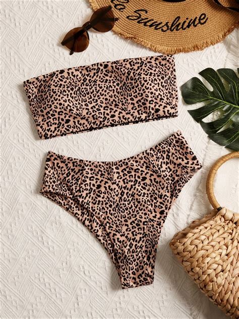 Womens High Waist Thong Bikini High Waist Leopard Bikini Set Swimsuit Women Aliexpress