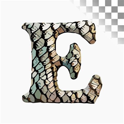 Premium Vector E Letter Design Stylish Font Dragon Skin Alphabet