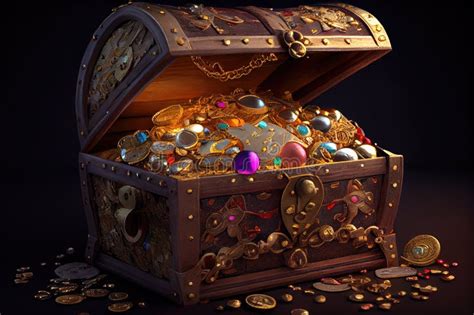 Overflowing Treasure Chest With Gold Coins