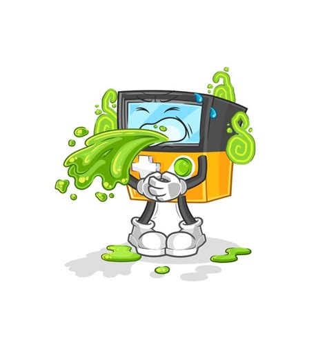 Premium Vector Gameboy Throw Up Cartoon Cartoon Mascot Vector