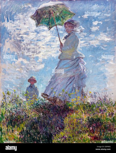 Woman With A Parasol Madame Monet And Her Son Hi Res Stock Photography