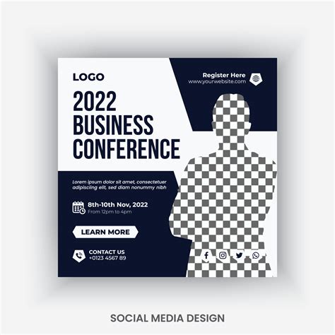 Conference, business meetup, webinar social media post design template 16405595 Vector Art at ...